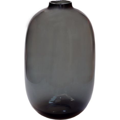 Vase Décoratif en Verre Soufflé à la Bouche au Design Épuré en Verre Épais Gris - PANGIVO (1/3)