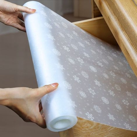 Revestimiento estantes: revestimiento antiadherente armarios cajones impermeable estampado, fácil cortar medida (45 cm 300, 300 cm (1/2)