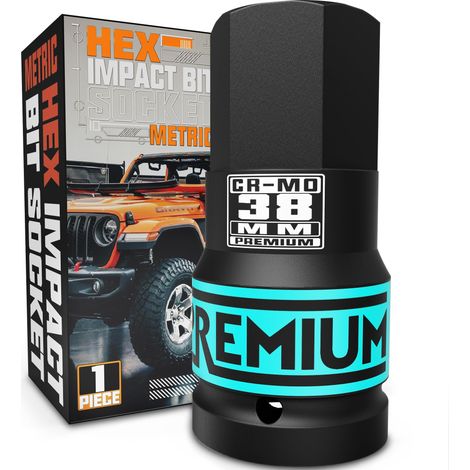 Douille à Embouts à Choc Hexagonale H38 (38 mm), en CR-MO, pour l'entretien de La Voiture