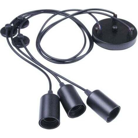 Éclairage Suspendu Edison 2Mètres Réglable Plafonnier Araignée Lumière Métal Fil Cage Pendentif Éclairage Lustre Moderne Industriel Lumière Lumineuse (Ampoule NON INCLUS) (3 Bras)--TRIMEC (1/5)