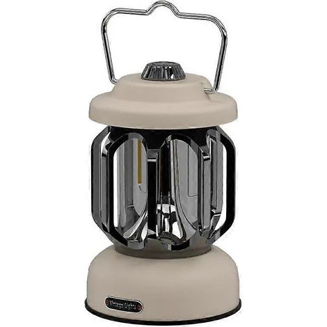 Lanterne de camping portable rechargeable à pile AA 18650, haute luminosité, étanche, à intensité variable, noire. (1/5)