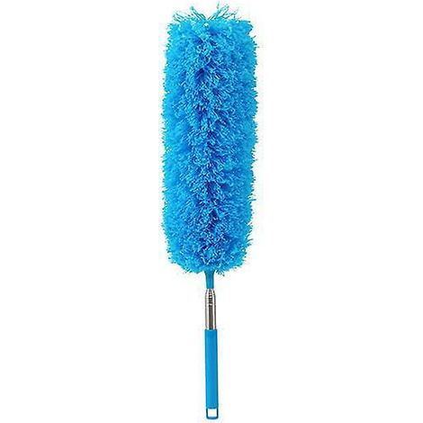 bleu-plumeau Tlescopique Avec 1 Ttes De Plumeau, Plumeau Lavable En Microfibre, Plumeau Poussire Avec 135cm Poigne Extensible, Pour Liminer La To (1/5)
