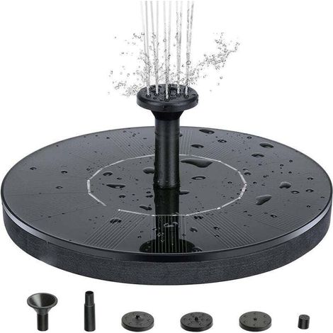 Pompe de fontaine solaire, Circle Garden Pompe à eau à énergie solaire Kit de panneau solaire Pompe à eau pour étang, fontaine, bain d'oiseau, décoration de jardin, cycle de l'eau, pas d'électricité r