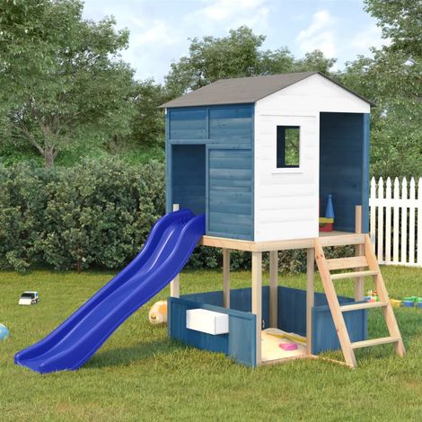 Toboggan bleu - vidaXL Toboggan de jeu bleu 175x38x23 cm polypropylène - Jouet d'extérieur (1/5)