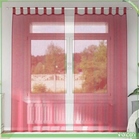 Voilage - FAFEISY - 4102339 - Rouge bordeaux - 140x245 cm - Semi-transparent (1/5)