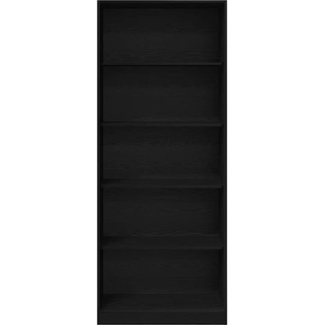 Meubles de Rangement,Armoire Chêne Noir 80 x 50 x 200 cm Bois d'ingénierie CFW364931 (1/5)