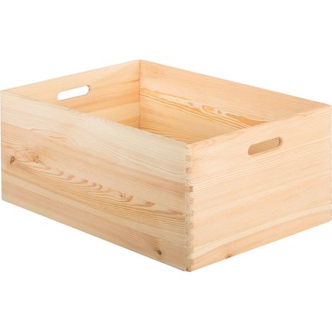 Caisse en bois de rangement 60 x 40 x 23 cm (1/4)