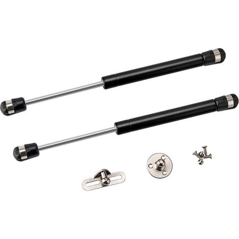 Juego de 2 amortiguadores de gas extensibles de 25 cm (10 pulgadas), 100 N/10 kg (22 libras), color negro, para plataforma de cama/portón trasero de caravana.