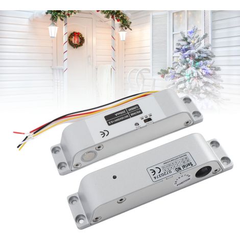 Elektrisches Einsteckschloss mit Fallriegel, 12/24 V DC, NC-Modus, ausfallsicher, mit Zeitverzögerung, für Holz-, Metall- und Brandschutztüren, Aufputzmontage (1/5)