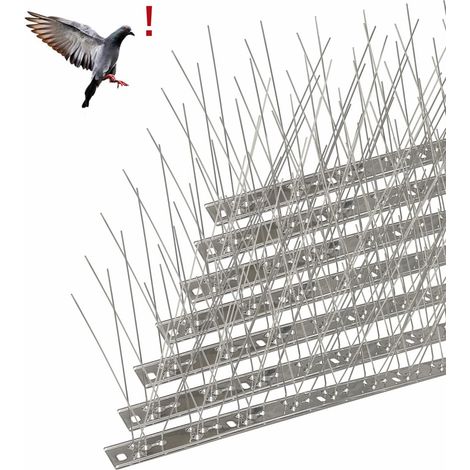 Anti-Tauben-Spike aus Edelstahl, 6,6 Meter, Packung mit 20 Anti-Vogel-Spikes zum Abschrecken von Krähen, Spatzen, Katzen, tierfreundlich