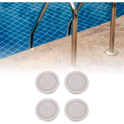 Embellisement de marches en caoutchouc (4 pièces) - Antidérapant, résistant aux impacts, pour escaliers de piscine