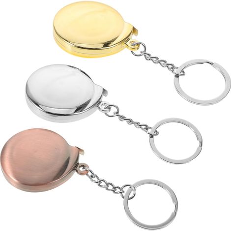Lot de 3 Mini Mètres Ruban Porte-clés 2 M Métal Compact Doré Argenté Cuivré Outil de Mesure de Poche Précis Portable pour Bricolage Maison et Loisirs Créatifs (1/5)
