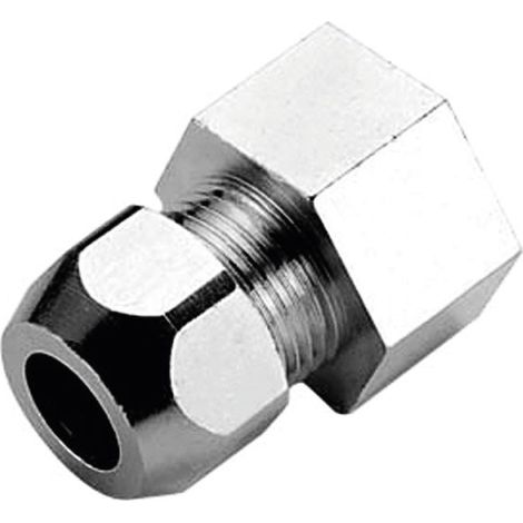 RACCORDO DIRITTO FEMMINA A TENUTA PTFE PER TUBO RAME CROMATO SERIE 6900 3/8 ø10    PETTINAROLI