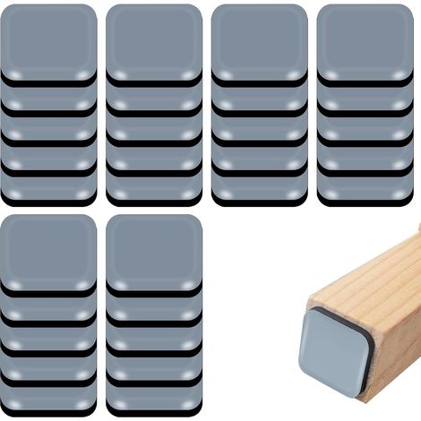 30 selbstklebende Teflon-Gleiter (20x20 mm) für schwere Möbel, Sofas und Sessel. (1/5)