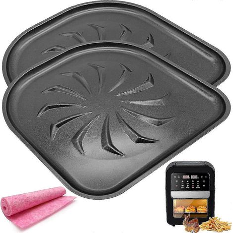 Bac récupérateur d'huile antiadhésif amélioré en 2 pièces pour friteuses à air Powerxl, modèles 6 et 10 pintes. Compatible avec la friteuse à air Vortex Oven Pro Plus. (1/4)