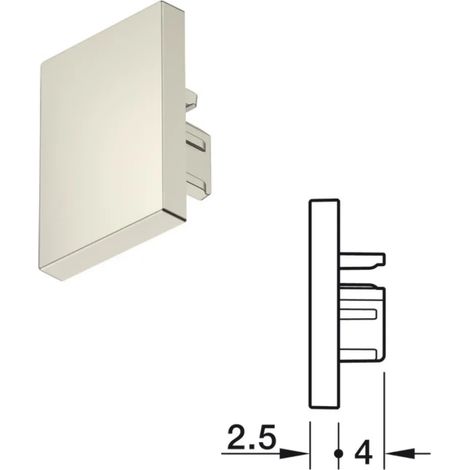 TAPPO TERMINALE PER PROFILO LED HAFELE LOOX5 2103 COLORE INOX SPAZZOLATO 833.95.782