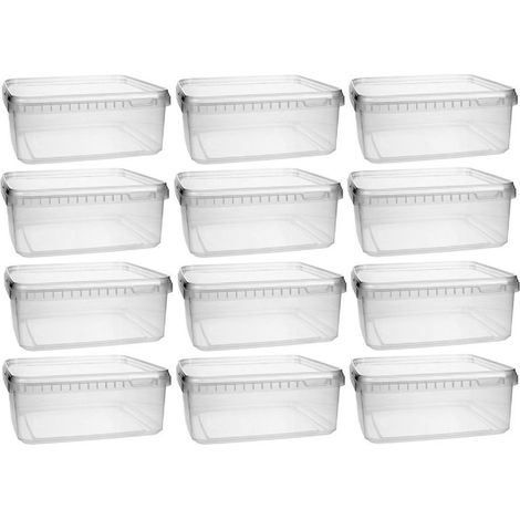 Mikken Barattolo di plastica da 12 x 1,15 Litri, con Coperchio, Senza BPA, per Uso Alimentare, con 1 Paletta, PP, 12x 1,15 Liter (1/4)
