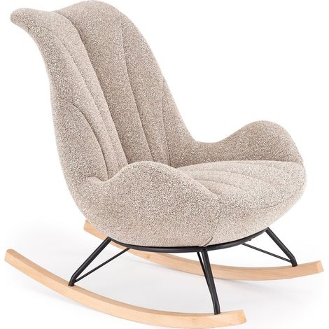 Mecedora Houston 2099, Beige, 100x58x100cm, Tapiz, Metálico, De madera