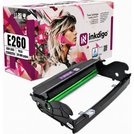 Inkdigo-Trommel E260X22G kompatibel mit Lexmark E260, X264DN, E360DN, E462, E260D TÜV-zertifiziert (1/5)