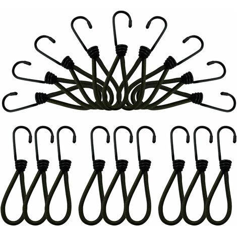 BUNTHAUS Crochet Bache,Tendeurs Elastique avec Crochets,25 Pièces Crochet Tendeur,Tendeur de Baches Tendeur Noire en Caoutchouc de TensionTendeurs Bache Piscine Elastique Crochet (1/5)