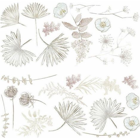 Stickers feuilles de palmiers et fleurs géant (1/5)