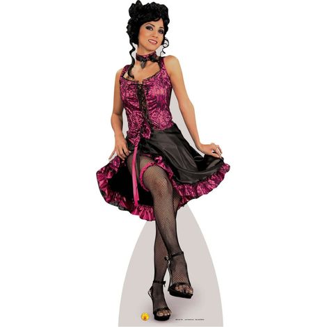 Figurine en carton French Can Can danseuse en robe rose -H176 cm (1/4)