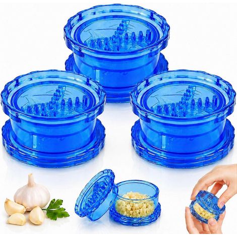 Hachoir à ail manuel Garlic Twister (2 pièces), outil manuel transparent pour hacher l'ail et le gingembre, broyeur d'ail, moulin à ail (1/5)