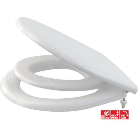 Alca - Abattant WC avec insert intégré, antibactérien, SoftClose, blanc A606 (1/4)