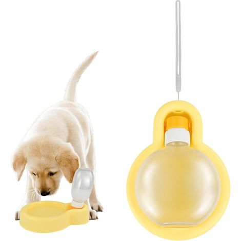 Borraccia per cani da 350 ml con ciotola in silicone da appendere (1/5)
