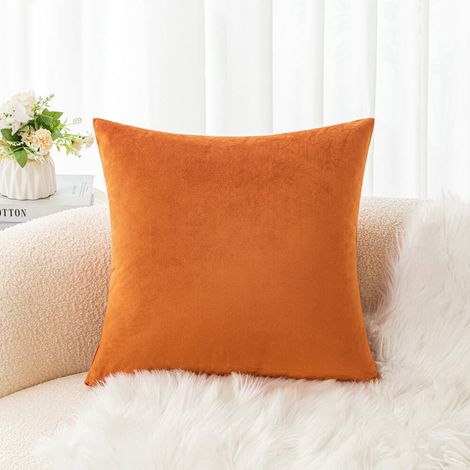 Funda de cojín de terciopelo extrasuave Cterwk, funda decorativa cuadrada acolchada de color liso, adecuada para sofás y salas de estar, 24 x 24 pulgadas.