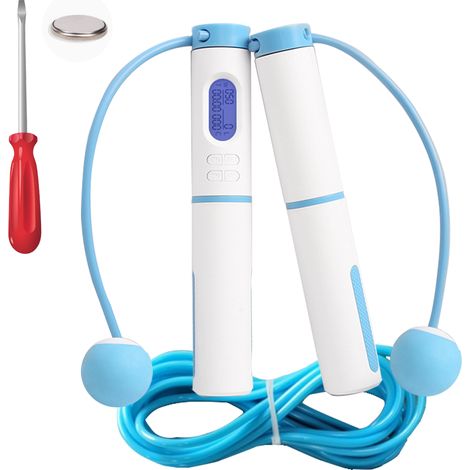 Corde à Sauter Sans Fil - Mode Corde Et Mode Sans Corde - Compteur Numérique Avec Éclairage - Réglable En Longueur - Pour Adulte Et Enfant - 1 Pièce (1/5)