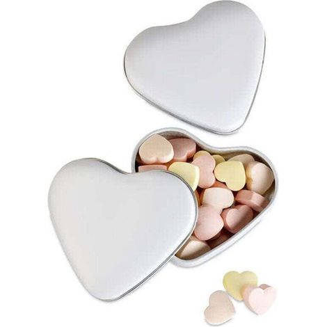 YMYNY 12 boîtes en fer blanc en forme de cœur pour cadeaux de mariage, marque-places, porte-confettis, 7 x 7 x 4 cm -