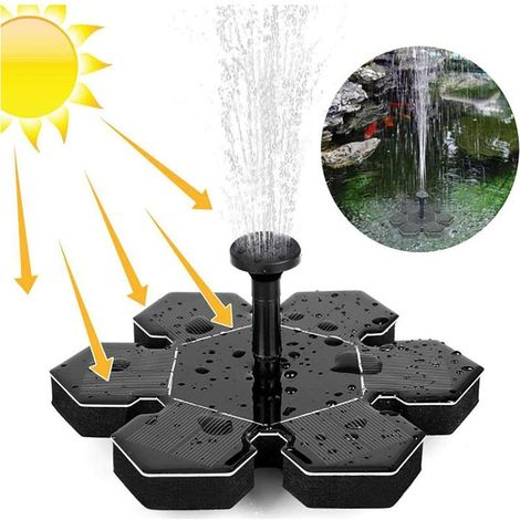 Fontaine extérieure 1,5W pompe à eau avec batterie 4 buses système de fontaine flottante pour bassin jardin et décoration extérieure (1/5)
