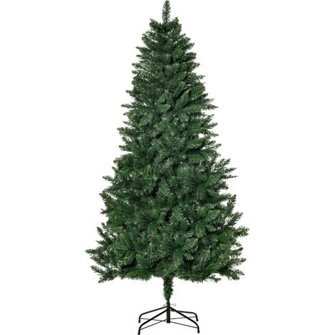 Albero di Natale artificiale, pino da 180 cm con 724 rami, supporto in metallo per uso interno.