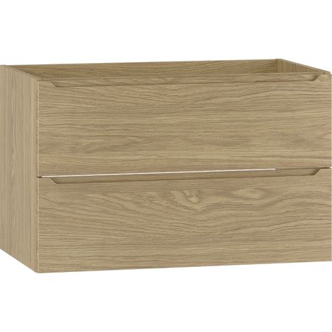 Waschtischunterschrank 80cm Viggo mit 2 Schubladen, Holzoptik