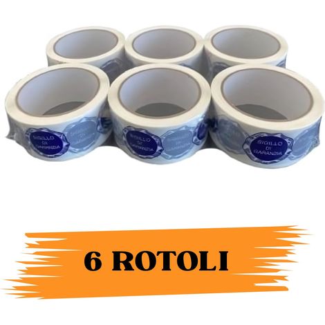 Nastro Adesivo Imballaggio SIGILLO DI GARANZIA 48mmx66m 6 Rotoli Scotch EcoPrice®