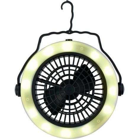 Luz y ventilador a pilas, ø19,5 x 6,3 cm