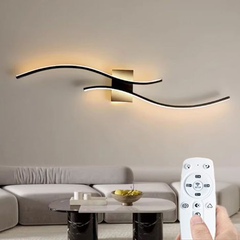 Striscia luminosa a LED a onda lunga, 60 cm, da parete, con luminosità regolabile in continuo, telecomando e funzione vocale - DOU
