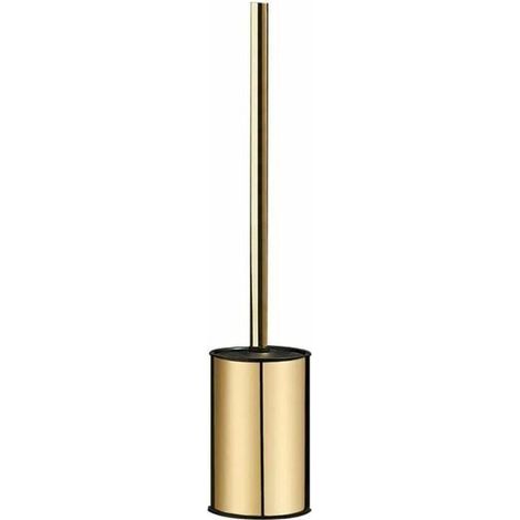 Brosse WC murale dorée en acier inoxydable 304 rond pour salle de bain (doré) (1/5)
