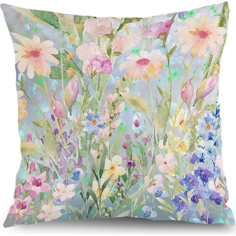 Housse de coussin floral coton papillon, décoration canapé-lit maison,40×40cm (1/5)
