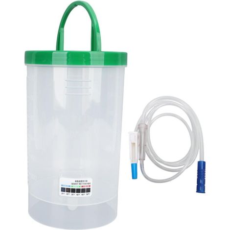 Kit de seau à lavement portable en silicone professionnel pour nettoyage du côlon et réduction du stress, 1200ml avec cathéter, vert. (1/5)