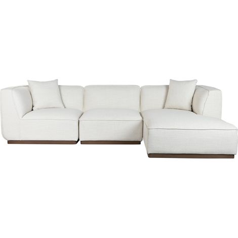 Sofa Madera De Hevea Poliester 279X171X72 Crema (1/5)