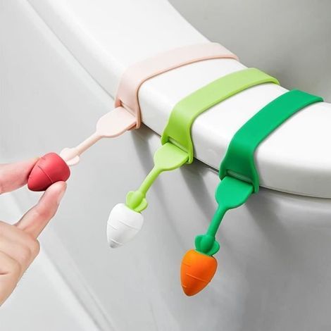 (vert foncé, vert, rose)Lève-abattant de Toilette - Accessoires de Salle de Bain - Silicone - Réglable - 3 PCS - Hygiénique (1/4)