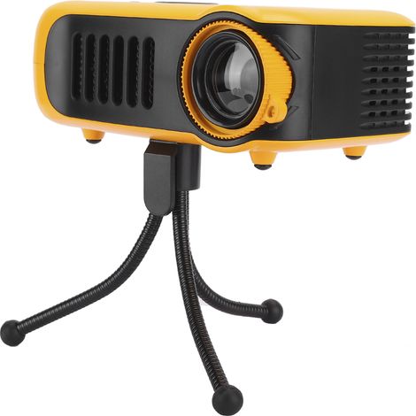 Mini projecteur portable pour la maison, résolution 320 x 240, écran LCD 2 pouces (100-240 V), orange et noir (Australie). (1/5)