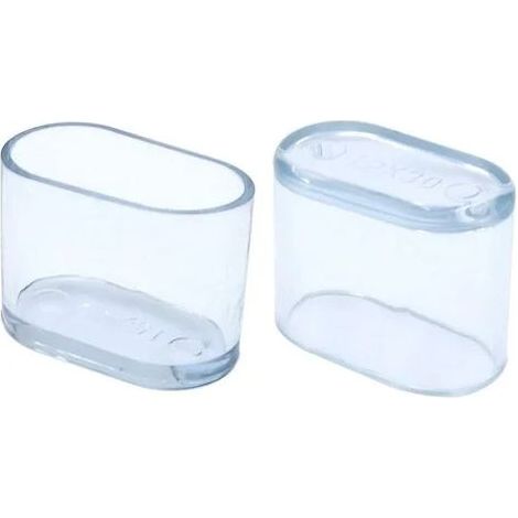 Stuhlbeinkappen – Ovale Kappen aus transparentem, weichem PVC – 15 x 30 mm – Für Stühle und Tische – 20er-Packung (1/5)