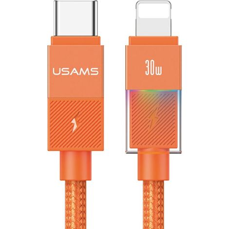 USAMS U93 30W USB-C auf Lightning Kabel 1,2m Orange (1/5)