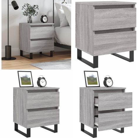 Nachttisch Grau Sonoma 40x35x50 cm Holzwerkstoff - Holzwerkstoff - Nachttisch mit Schubladen (1/5)