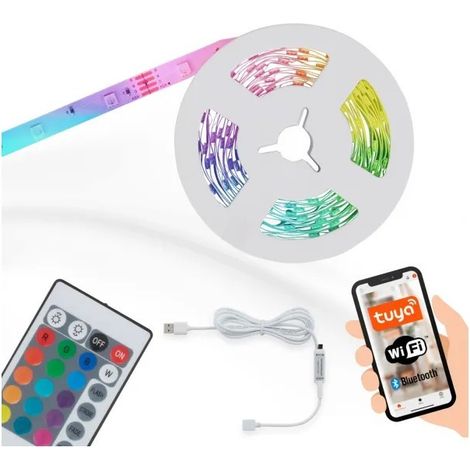Tira de led RGB wifi bluetooth 5 metros 7,5w