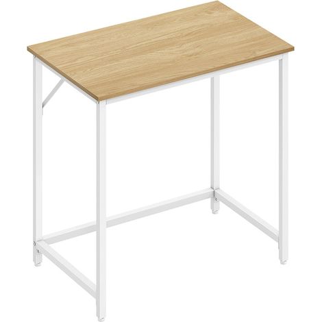 Bureau table poste de travail 80 x 50 x 75 cm pour bureau salon chambre assemblage simple métal style industriel marron (1/5)