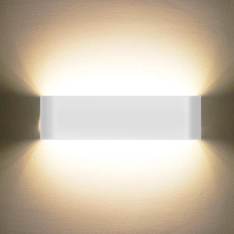 12W Applique Murale LED Lampe Murale Applique Interieur Extérieur Lumière Blanc Chaud (1/4)